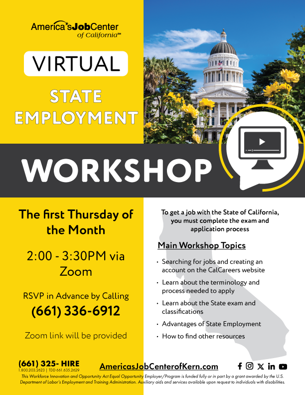 State Employment Virtual Workshop