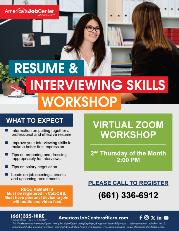 Resume & Interviewing Skills Virtual Workshop